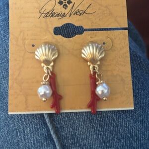Patricia Nash Gold and Red Coral Earrings